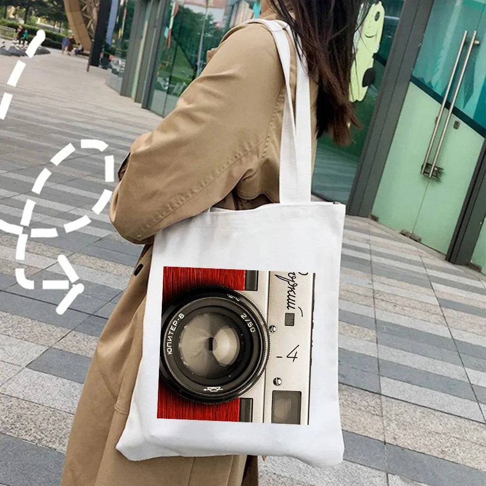 Vintage Retro Camera Photographer Women Shoulder Bag Eco Tote