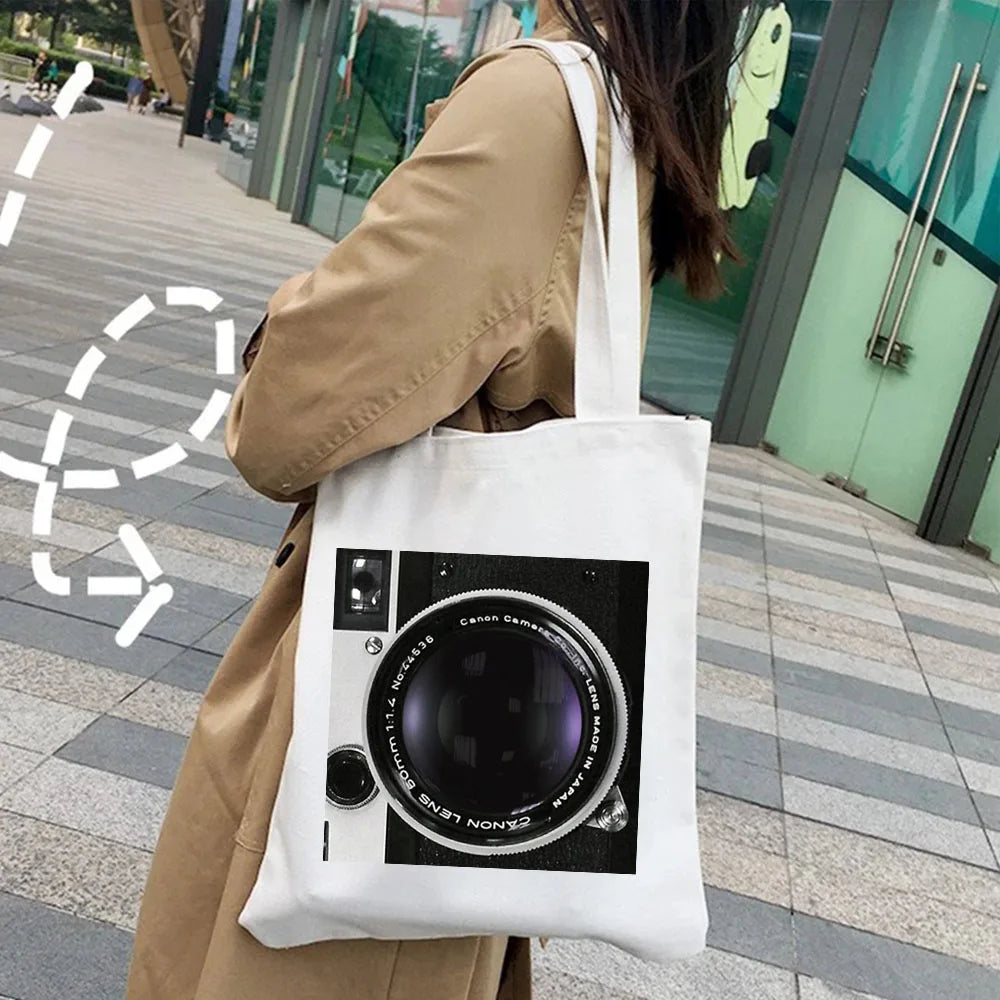 Vintage Retro Camera Photographer Women Shoulder Bag Eco Tote
