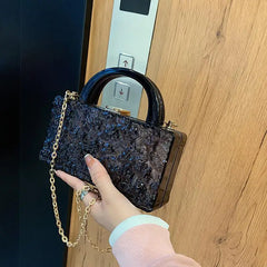 Clear Acrylic Evening Bag Top Handle Clutch Crystal Hand