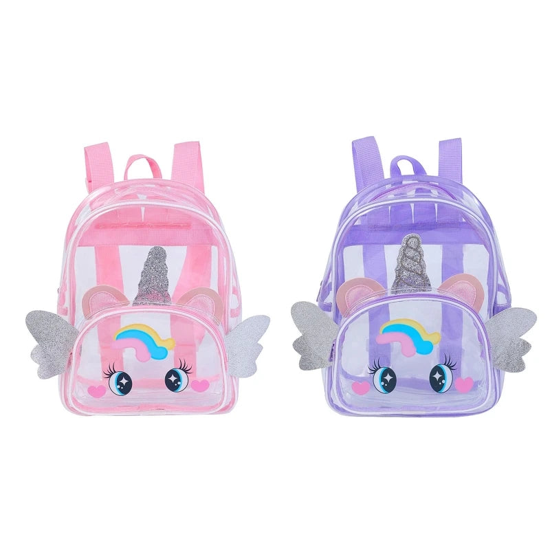 Clear Backpack Purse See-through Casual Daypack Travel Shoulder Bag for Kids