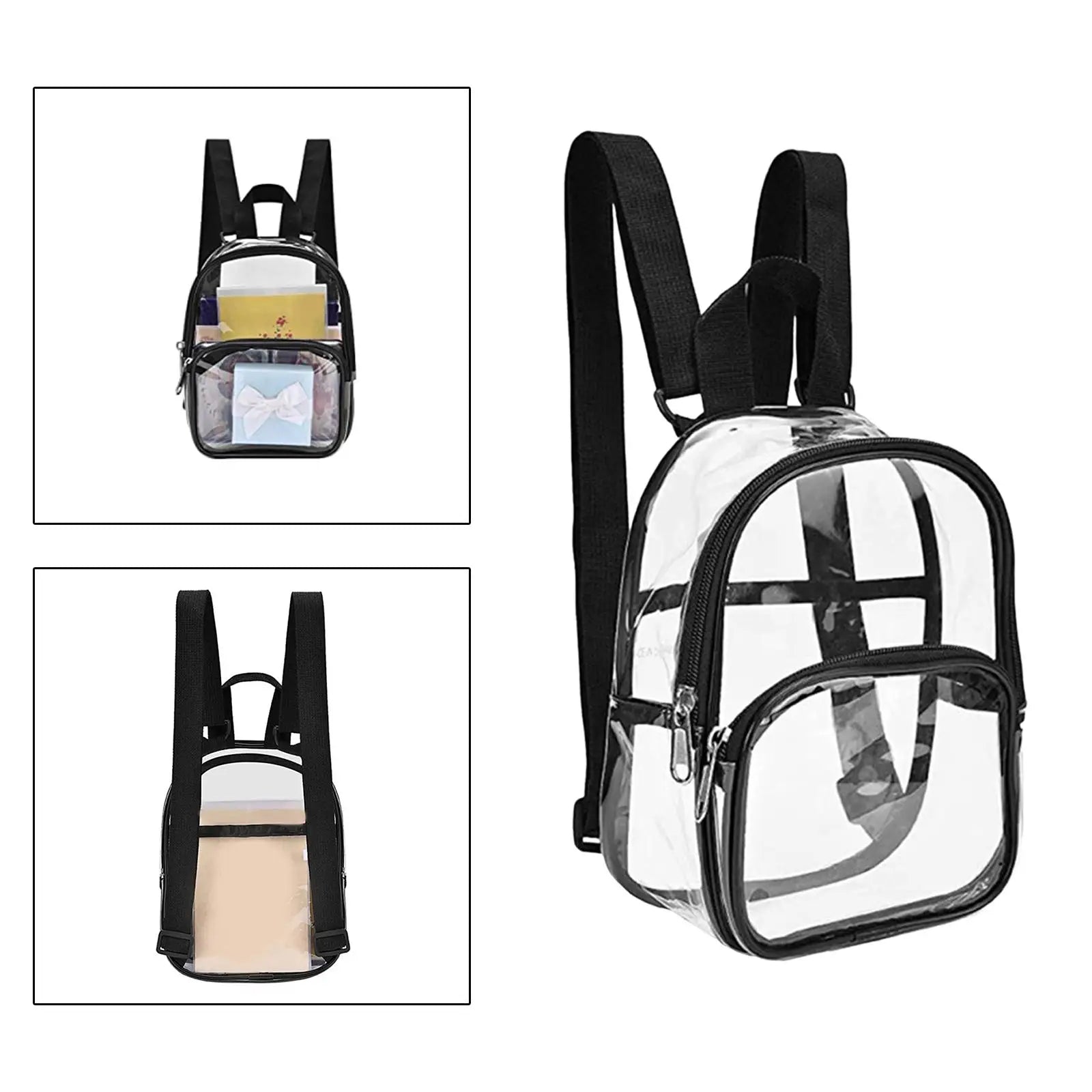 Clear Backpack Durable Visible Cosmetic Bag for Men Women Sporting Events