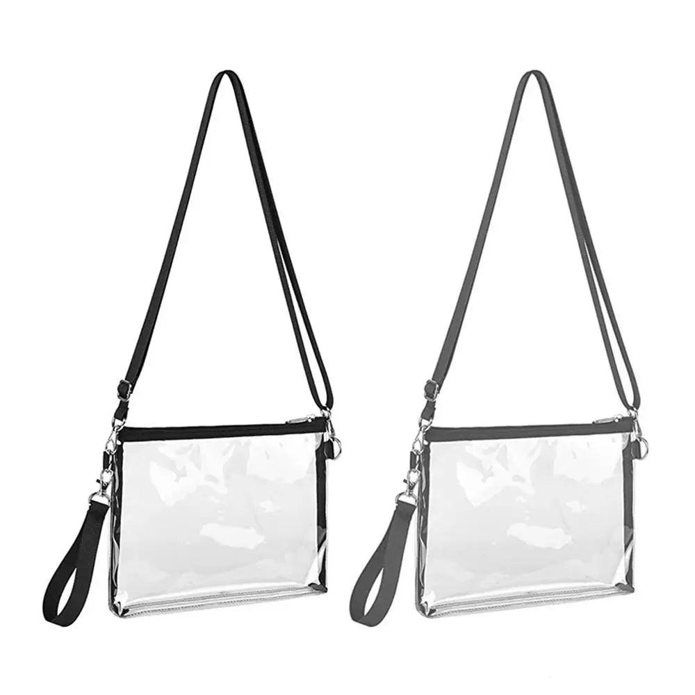 Clear Crossbody Messenger Bag PVC Transparent Adjustable Strap Female Shoulder B