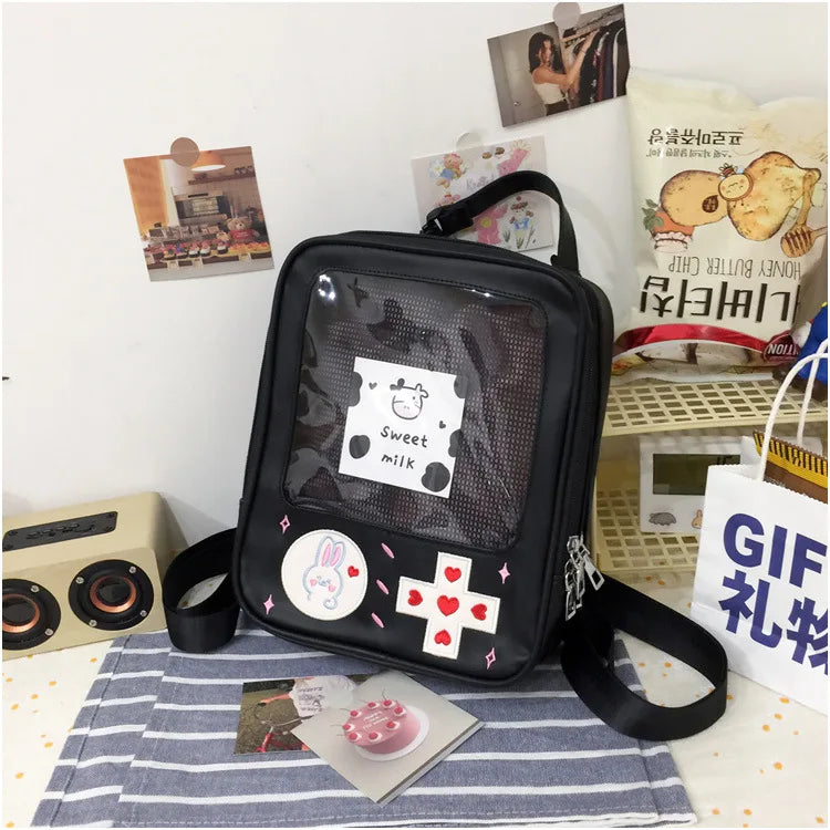 Transparent Bunny Girls Backpack Soft Girl Schoolbag