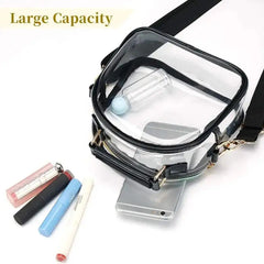 Clear Lunch Bag with Adjustable Strap - Transparent Bag for School or Travel