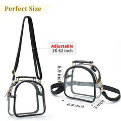 Clear Lunch Bag with Adjustable Strap - Transparent Bag for School or Travel