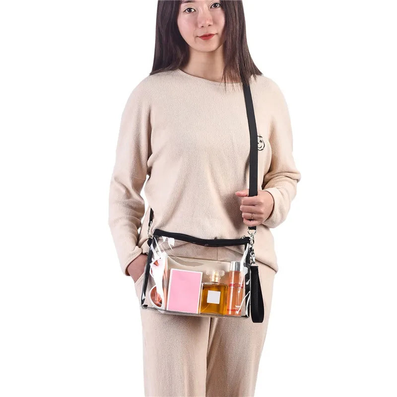 Clear Stadium Approved Bag Clear Crossbody Shoulder Bag for Concert Beach Work