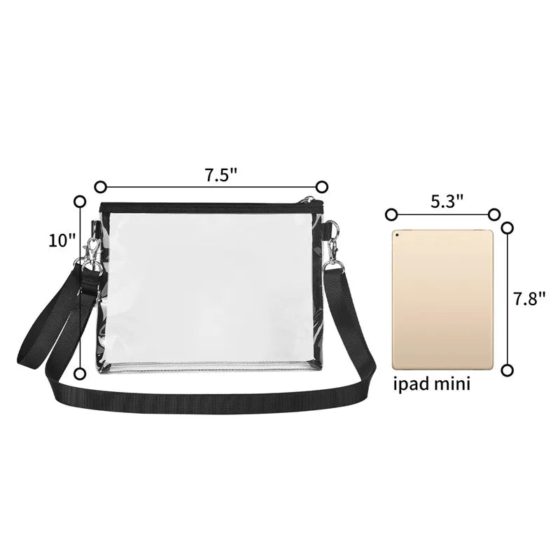 Clear Stadium Approved Bag Clear Crossbody Shoulder Bag for Concert Beach Work