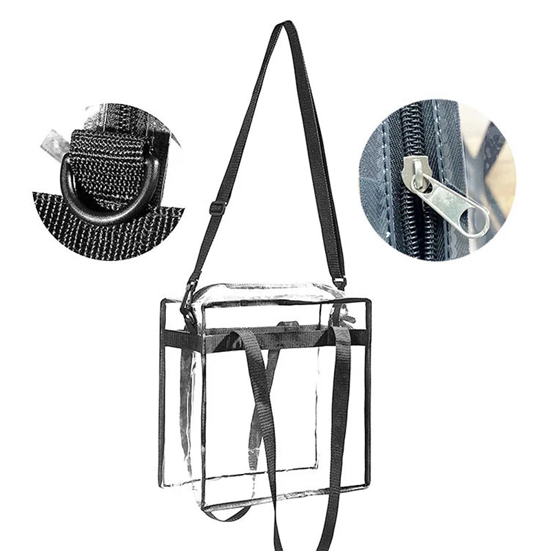 Clear Square Shoulder Bag Large Capacity Crossbody Bag Waterproof Beach Bag FS99