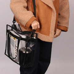 Clear Square Shoulder Bag Large Capacity Crossbody Bag Waterproof Beach Bag FS99