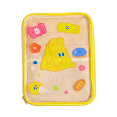Cartoon Bear Clear Tablet Sleeve Bag with Zipper