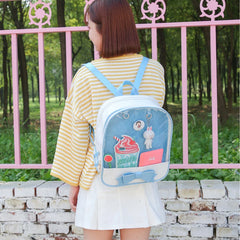 Clear Transparent Backpacks Women Harajuku Bow-knot Itabags