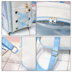Clear Transparent Backpacks Women Harajuku Bow-knot Itabags