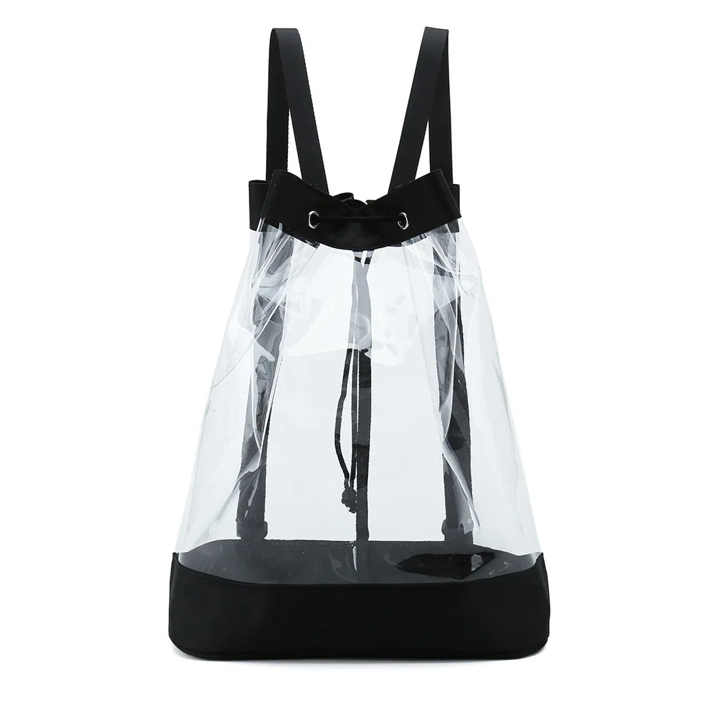 Clear Promo Transparent Backpack with String Closure
