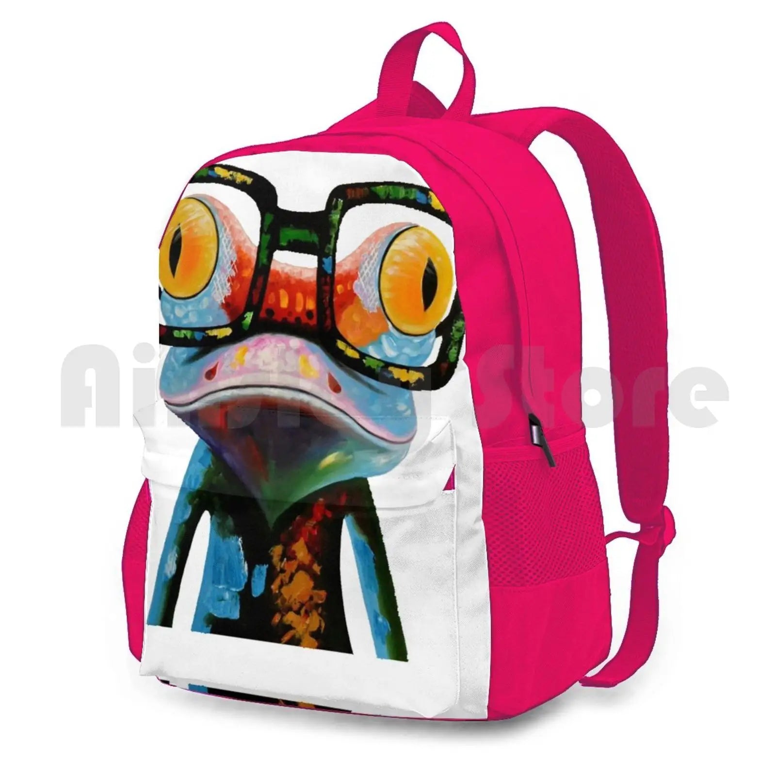 Outdoor Hiking Backpack Frog Glasses Tree Hipster