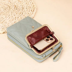 Small Shoulder Phone Bag Women Diamond Lattice Crossbody Messenger