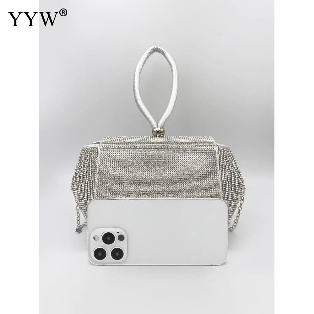Sliver Diamonds Rhinestone Evening Handbags Clutch Purse for Wedding