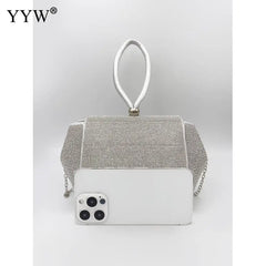 Sliver Diamonds Rhinestone Evening Handbags Clutch Purse for Wedding