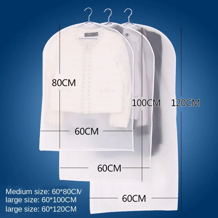 Transparent Waterproof Suit Cover Storage Clothes Dust Cover Hanging Bag