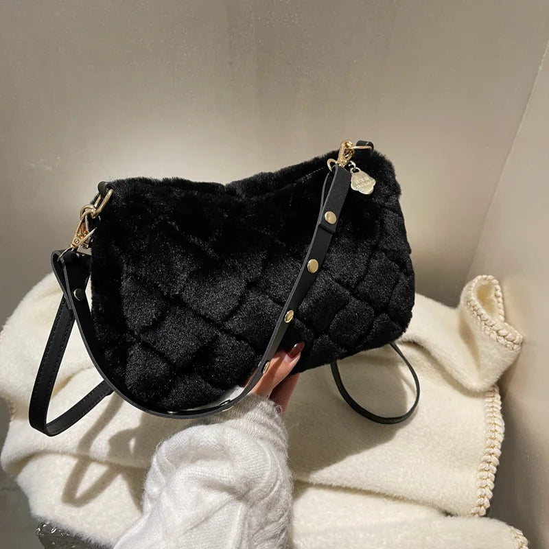 Cloud Lamb Maomao Bag for Women Plush Cross-body Handbag