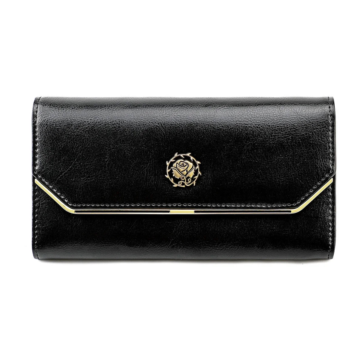 Oil Leather Clutch Wallet with Phone Pocket and Card Holder