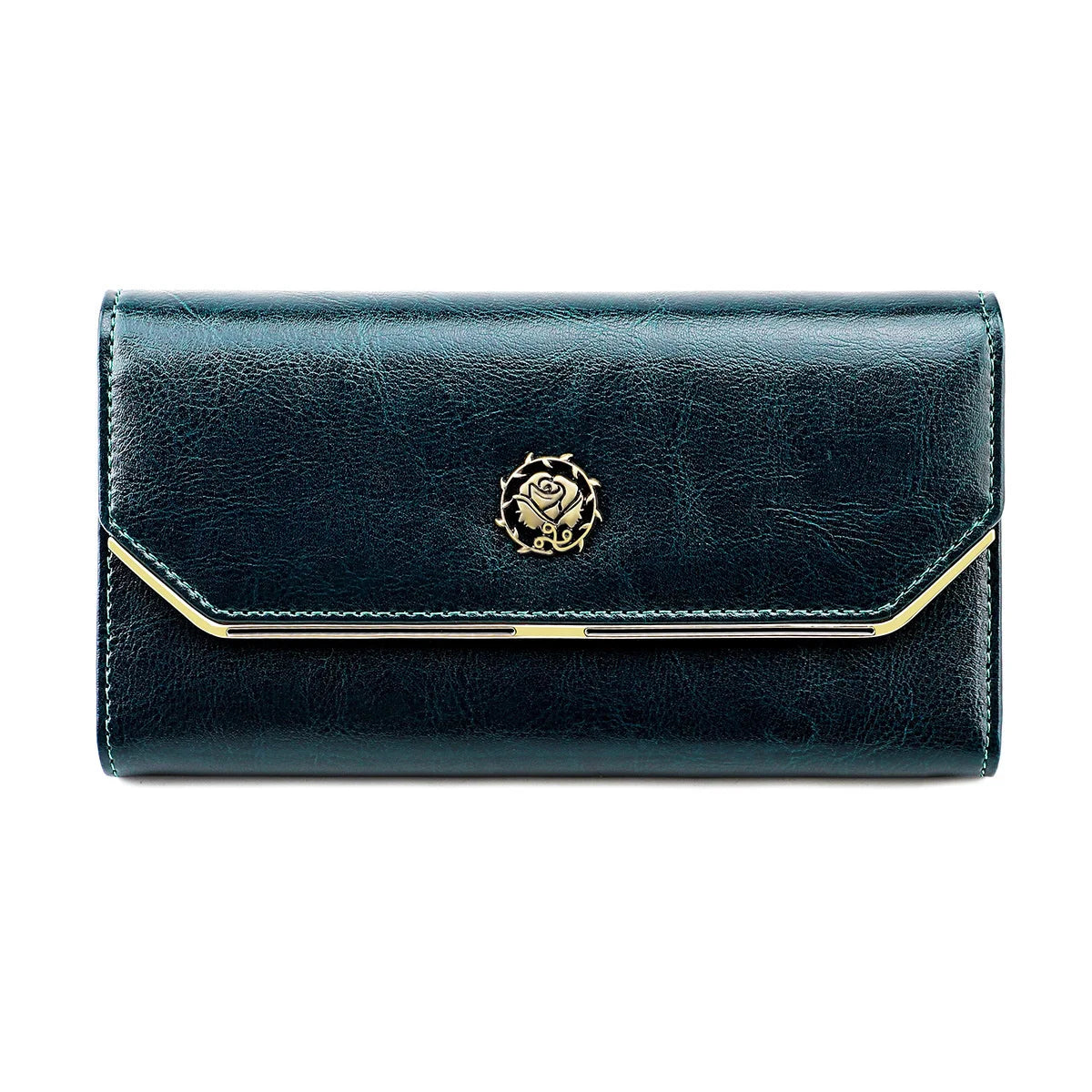 Oil Leather Clutch Wallet with Phone Pocket and Card Holder