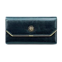 Oil Leather Clutch Wallet with Phone Pocket and Card Holder