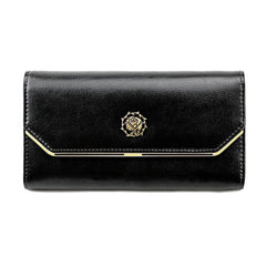 Oil Leather Clutch Wallet with Phone Pocket and Card Holder