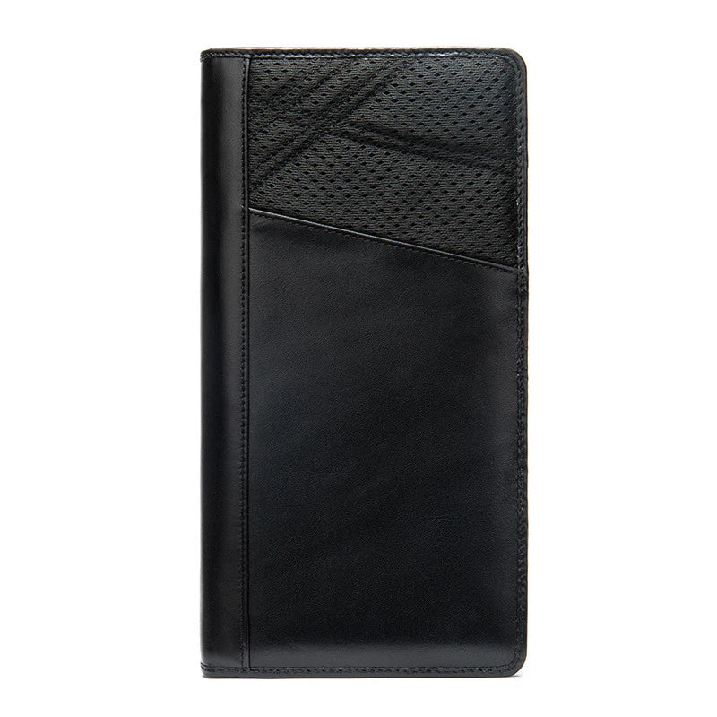 Men's Leather Clutch Wallet with Handle