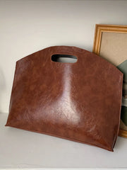 Women Laptop PU Leather Brief Handbags Office Ladies Clutch Bags