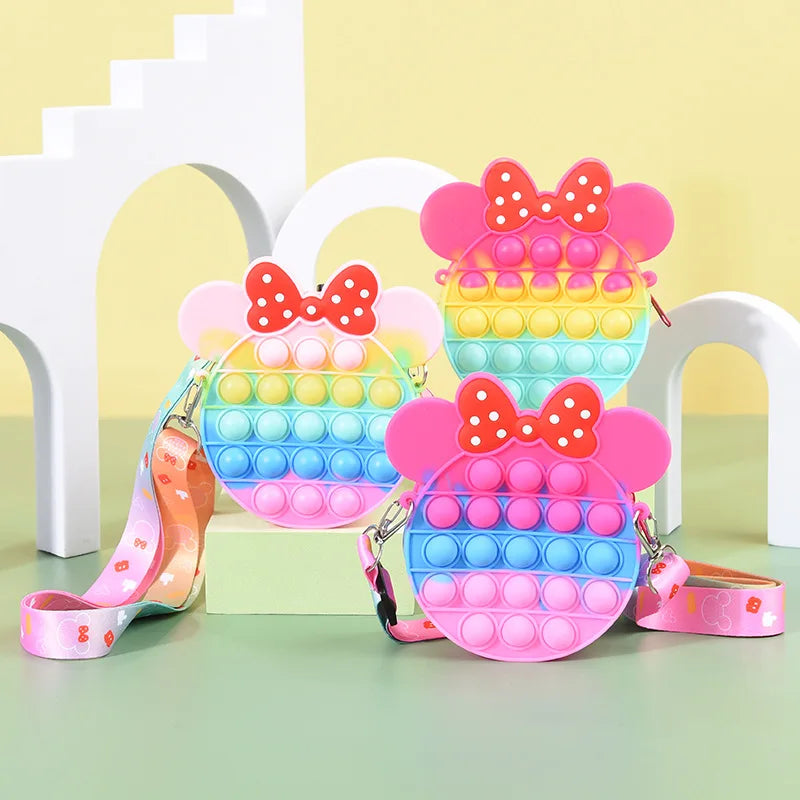 Mini Silicone Coin Purse Kids Key Bag Bubble Crossbody Bag Gift