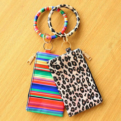 Coin Purse Bangle Handle Faux Leather Clutch Wallet