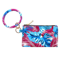 Coin Purse Bangle Handle Faux Leather Clutch Wallet