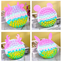 Children's Rainbow Coin Purse Hand Pressure Bubble Silicone Bag Toy