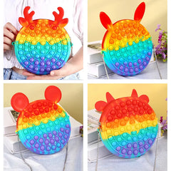 Children's Rainbow Coin Purse Hand Pressure Bubble Silicone Bag Toy