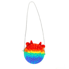 Children's Rainbow Coin Purse Hand Pressure Bubble Silicone Bag Toy