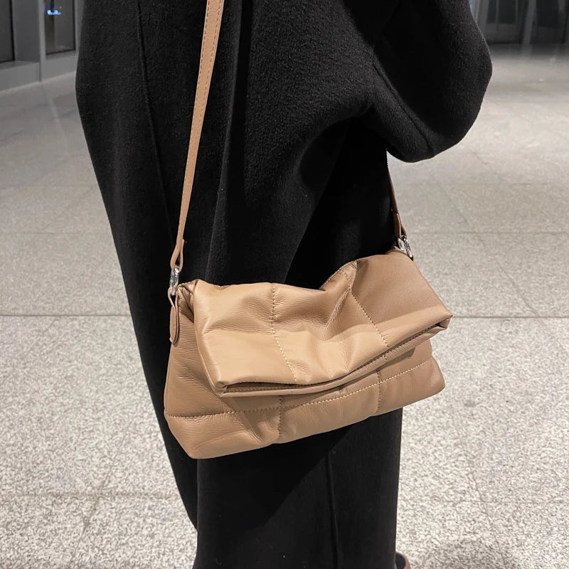 Padded Shoulder Bag Quilted Handbag for Women