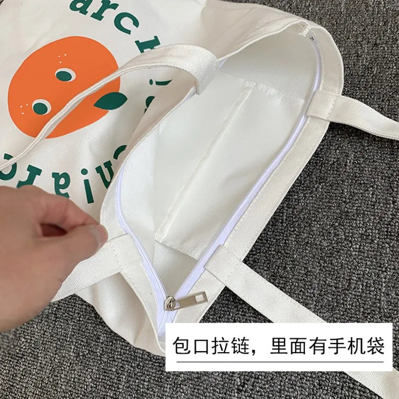 College Style Canvas Bag Women's Single Shoulder Handbag