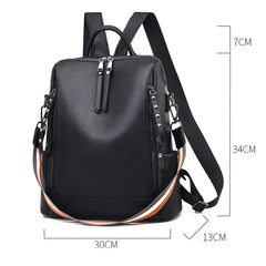 College Style Casual Leather Backpack Waterproof Travel Backpack