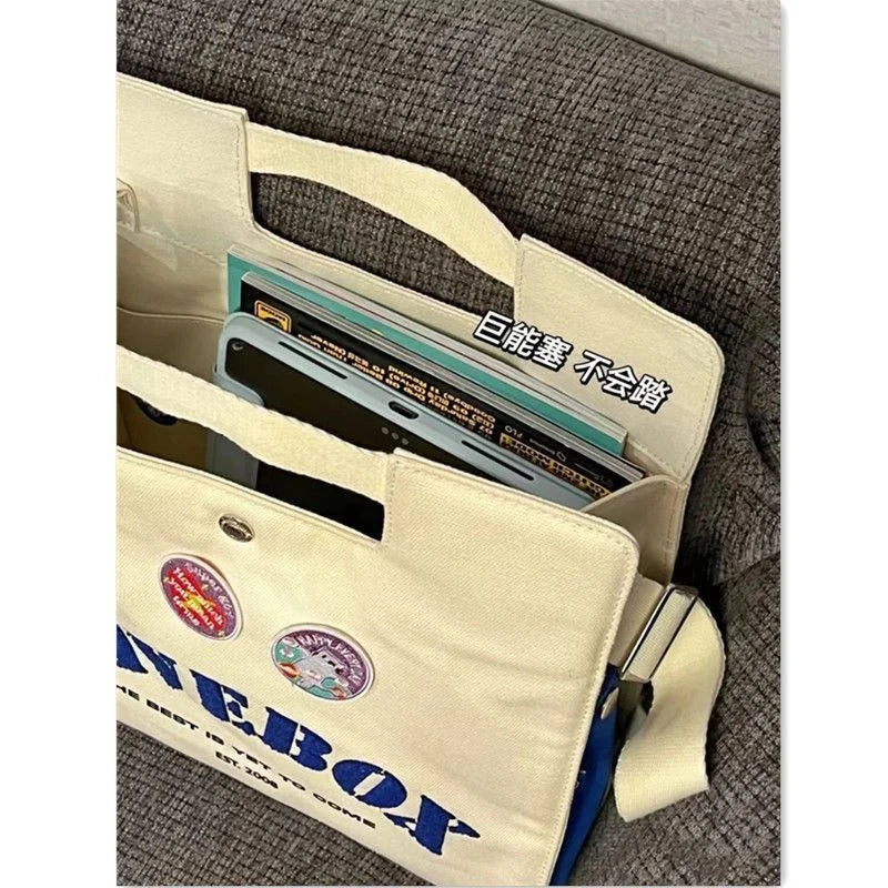 College Crossbody Bag Canvas Commuter Shoulder Bag