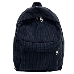 College Style Corduroy Backpack Large Capacity Student Backpack