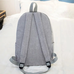 Stylish Corduroy School Backpack for Teens