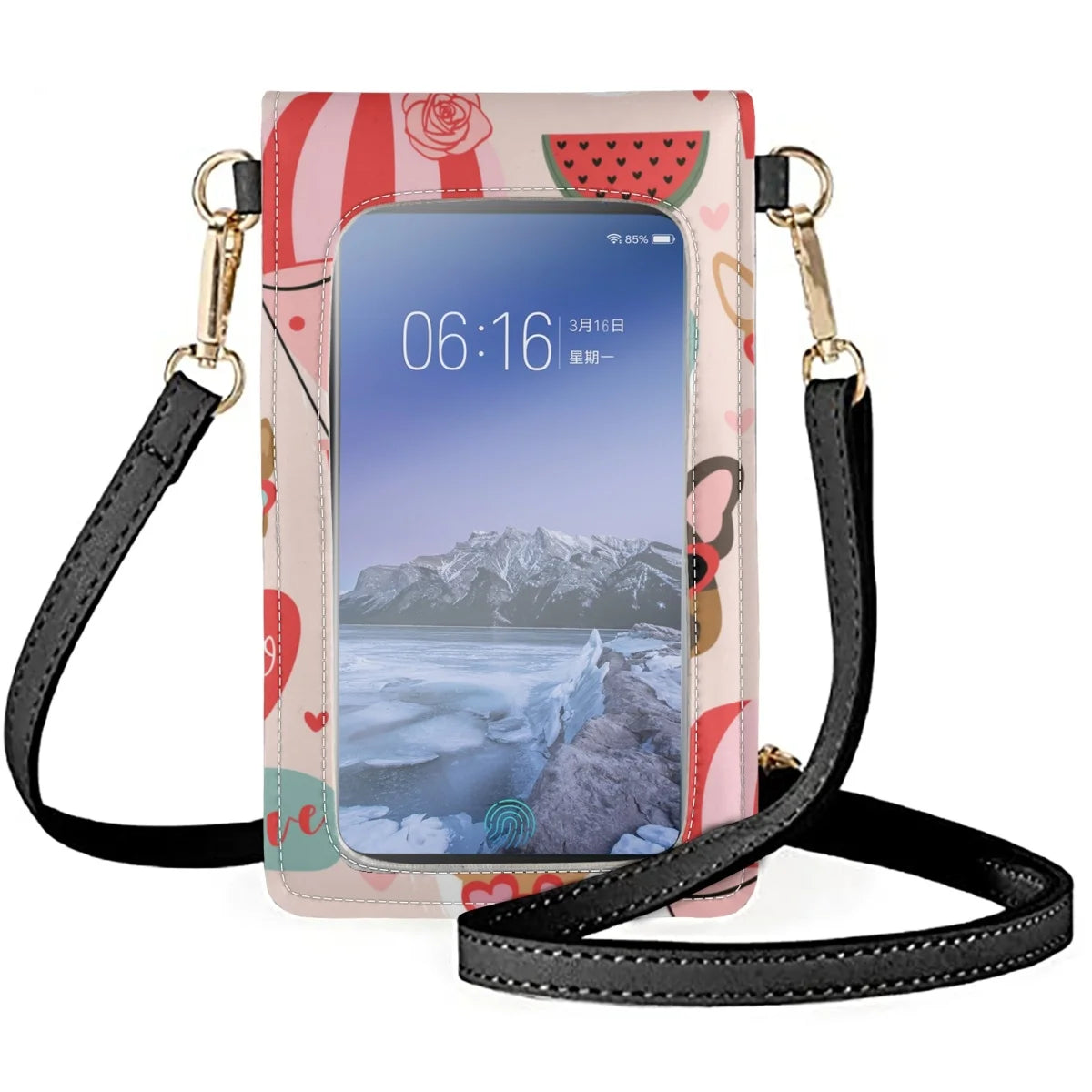 Coloranimal Watermelon Pug Girl Phone Bag Leather Wallet