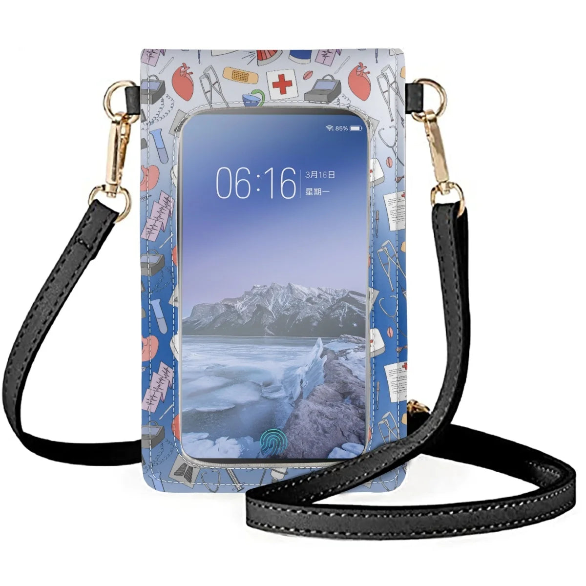 Coloranimal Nurse Medicine Chest Red Cross Mini Leather Phone Bag