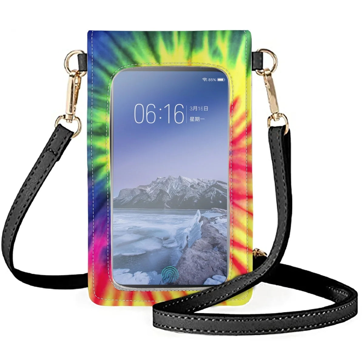 Coloranimal Painted Circle Rainbow Ladies Long Wallet Phone Bag