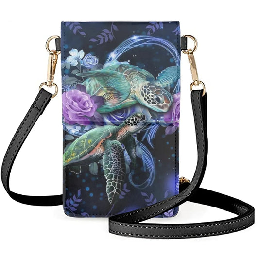 Coloranimal Turtle Diamond Rose Tone Ladies Vacation Waterproof Phone Bag