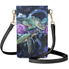 Coloranimal Turtle Diamond Rose Tone Ladies Vacation Waterproof Phone Bag