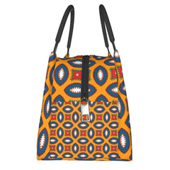 Colorful African Ankara Pattern Insulated Lunch Bag for Women