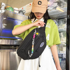 Colorful Chain Waist Bag Waterproof Nylon Fanny Pack