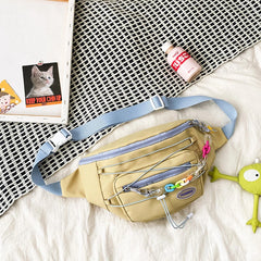 Colorful Chain Waist Bag Waterproof Nylon Fanny Pack
