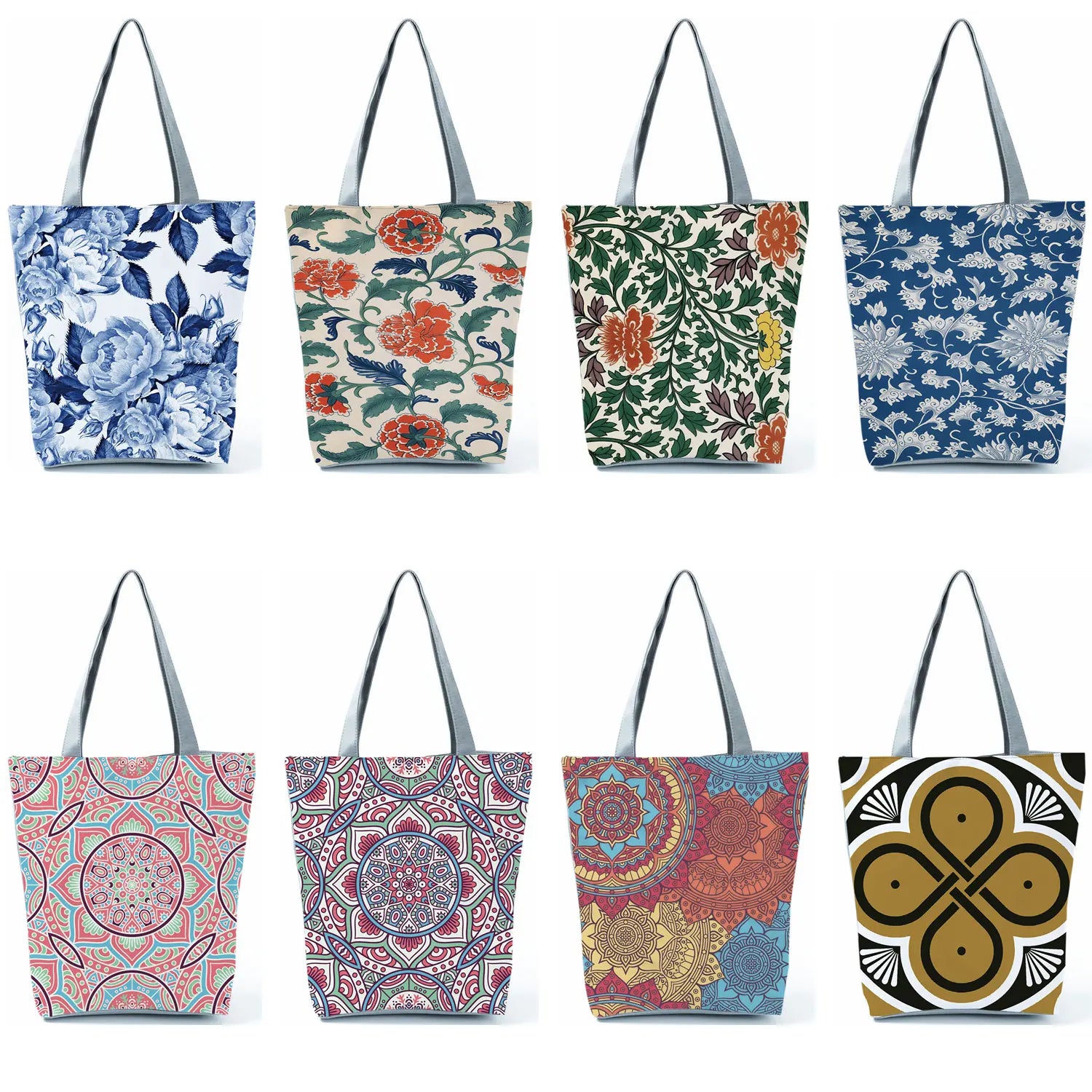 Floral Pattern Print Handbags Casual Women Shopping Tote Bags